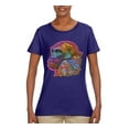 thumbnail image 3 of Colorful Neon Gorilla | Dean Russo Art Animal Lover Womens T-Shirt, Purple, X-Large, 3 of 6