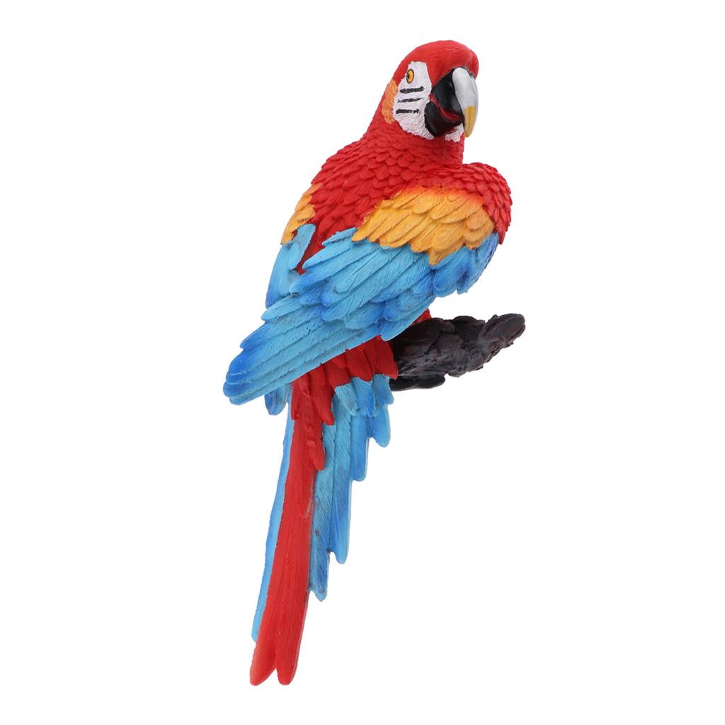 Parrot Statue Sculpture Standing on Branches for patio and garden Tropical Bird Collectors Gift