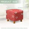 thumbnail image 5 of Jiueut Heart Rose Pattern Ottoman Slipcover, Stretchable Footstool Protector Comfortable Rectangular Furniture Protection for Footrest Sofa Valentine's Day Decor, 5 of 7