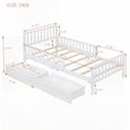 thumbnail image 2 of Twin Size Pine Wood Platform Bed with Two Storage Drawers and Guardrails, White for Bedroom, 2 of 14