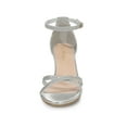 thumbnail image 6 of BLISSFUL STEP Women's Glitter Ankle Straps Stiletto Clear Heels Sandals Silver 6, 6 of 7