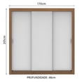 thumbnail image 3 of Ropero Closet Madesa Lyon 3 Puertas Corredizas Marrón/Blanco, 3 of 5