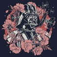 thumbnail image 2 of Women's Star Wars Floral Darth Vader With Tie Fighters  Graphic Tee Navy Blue Small, 2 of 4