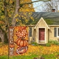 thumbnail image 3 of Fall Welcome Pumpkins Football Love Heart Maple Leaves Autumn Garden Flag Yard Flag 12x18 Inch Double Sided Small Mini Yard Outdoor Outside Farmhouse Holiday Decoration, 3 of 6