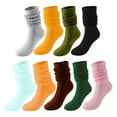 thumbnail image 5 of WTXUE Slouchy Socks, 5 Pairs Soild Color Socks Women Thigh High Boot Socks Soft Scrunch Socks, 3# Orange, 5 of 8