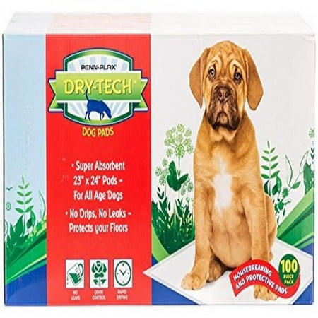 Penn-Plax Dry-Tech Dog and Puppy Training Pads – 100 Count – 23” x 24”