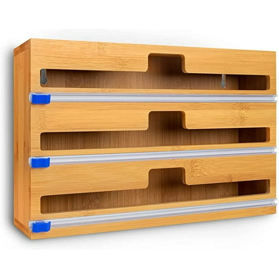 Wooden Organizer  Foil, Wax and Parchment 3 in 1 with cutter