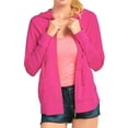 thumbnail image 3 of 3 Packs of Women's Lightweight Cotton Blend Long Sleeve Zip Up Thin Hoodie Jacket, 3 of 4