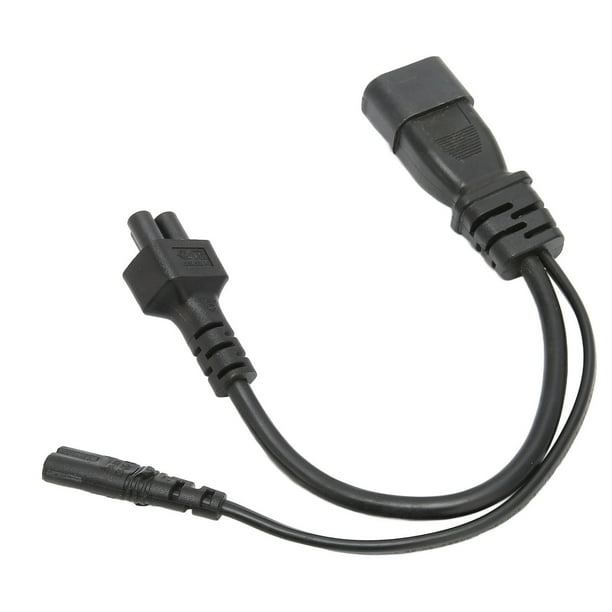 Power Extension Cable, IEC320 C14 Male To C5 C7 Female Power Cord 1 In 2 Out Waterproof For