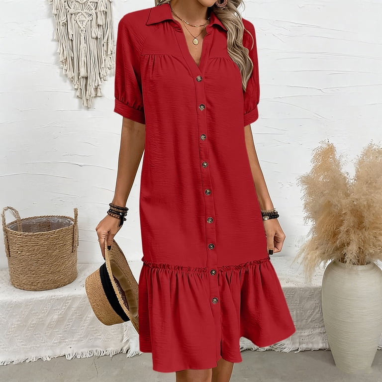 v neck shirt dress Navy Mid Length XL SIZE:15.5x32/33 Xpluswear Design Plus Size Slight color variation occur Holiday25Dresses