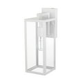 thumbnail image 1 of Bowery 1-Light Outdoor Indoor Wall Sconce, Matte White, Clear Glass Shade, 1 of 7