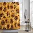 thumbnail image 3 of Shower Curtain for Bathroom Watercolors Farm Sunflowers Waterproof Bath Curtains Shower Curtains with Hooks,Orange Country Floral Art Bathroom Curtain Privacy Drapes for Bathtubs Toilet 72x72in, 3 of 9