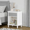 thumbnail image 2 of Tcbosik Night Stand with Drawer, 2-Tier Bedside Table with Open Shelf, Accent End Table for Bedroom, Living Room, Easy Assembly, White+Gray, 2 of 7