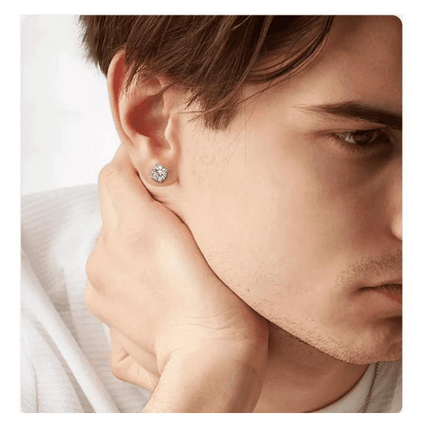 10 Pares Aretes Hombre Falsos Piercing Imán Arracadas Acero