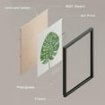 thumbnail image 2 of PixonSign Framed Wall Art Tropical Green Monstera Fan Leaf Poater, Set of 4 Nature Wilderness Wall Decor Prints, Botanical Floral Wall Décor, Rustic Classic Countryside Artwork - 8"x10" Black, 2 of 5