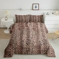 thumbnail image 6 of Manfei Aesthetic Brown Queen Comforter Set, Leopard Cheetah Print Bedding Sets, Wild Animal Bedding Comforter Set, Lightweight Room Decor Reversible 3-Piece, 6 of 8