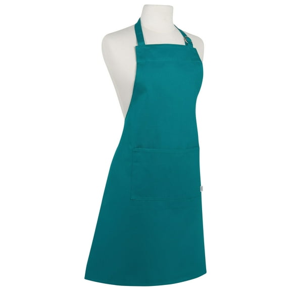 Now Designs Cotton Chef's Kitchen Apron, Solid Peacock Green 28 x 32 in