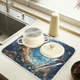 thumbnail image 2 of Yayeee Dish Drying Mat for Kitchen Counter 18" x 24" Microfiber Super Absorbent Coffee Decorative Pad, Crystal Moon, 2 of 7