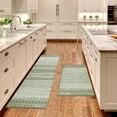 thumbnail image 2 of Boho Moroccan Kitchen Rug and Sets 2 Piece Non Skid Washable mat for Kitchen mats for Floor Farmhouse Black Bohemian Kitchen Decor (Green, One Size), 2 of 6