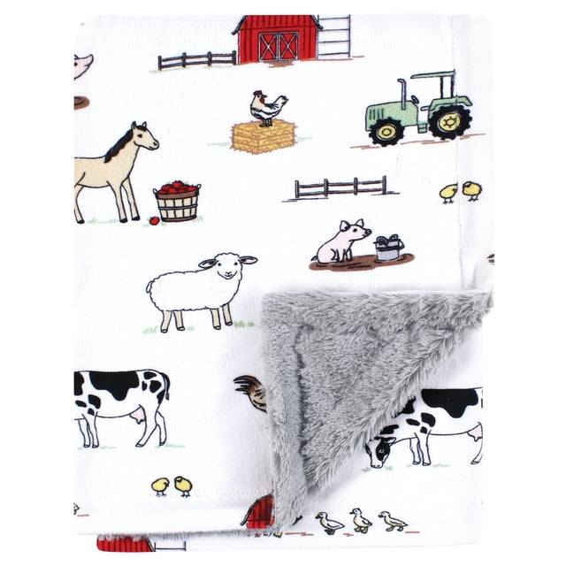 Manta de Peluche Unisex Hudson Baby con Diseño de Granja 76x102 cm
