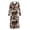 Brown & Beige Cow Print Pattern, variant on Uourmeti Elastane Polyester Blend House Dress for Home Indoor Bedroom, Cozy V Neck Loungewear, Moonshine Sunflowers