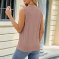 thumbnail image 6 of Wyobmus Womens Summer Tank Tops Criss Cross V Neck Sleeveless Eyelet Breathable Tops Casual Basic Tee Loose Fit Outfits S-2X Rose Gold, 6 of 7