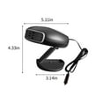 thumbnail image 3 of YUVA 12V/24V Portable Car Heater & Defroster, 2-in-1 Cool/Heat, 360° Rotation, Fits Cars/SUVs/Trucks, Cigarette Lighter Plug, Low Noise, 3 of 9