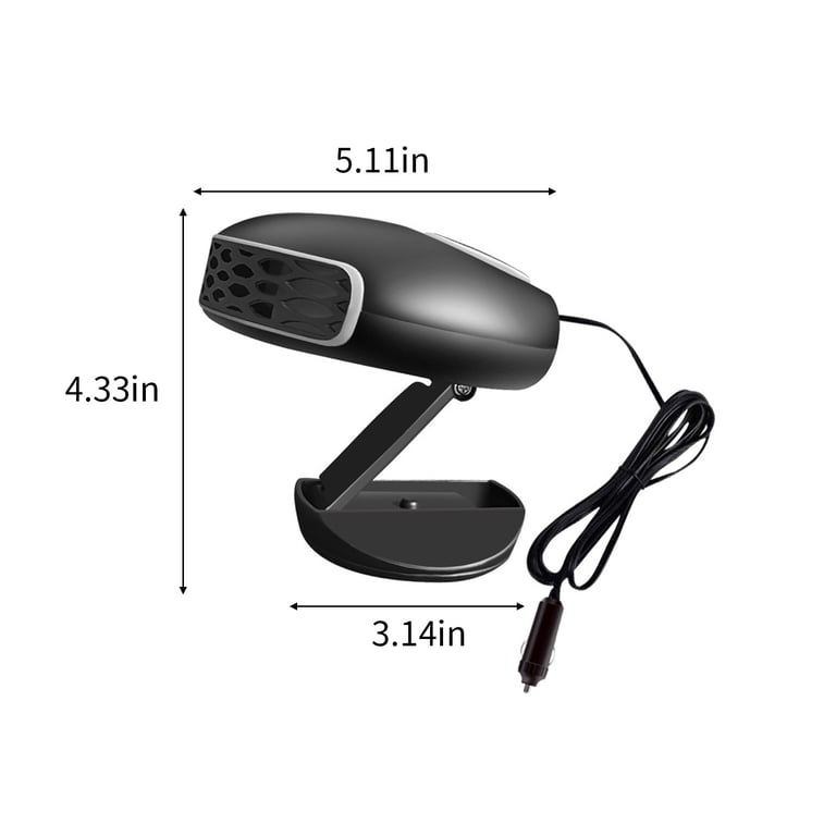 12V or 24V Portable Car Heater and Defroster Plug in Cigarette Lighter Adjustable 360° Rotation Compact Car Heater Fan Quick Heating and Cooling for 