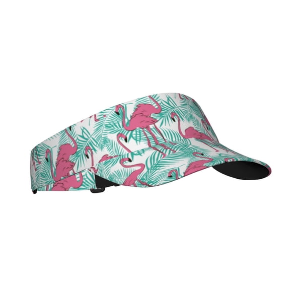 Vsdgher Flamingo Print Adult Sunscreen Visor Cap,1 Piece of Sport Sun Visor Hats Adjustable Sun Hat for Outdoor Activities Fits for Women and Men (One Size)