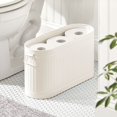 thumbnail image 2 of mDesign Large Steel Toilet Paper 6-Roll Bathroom Organizer Bin Box, Cream, 2 of 7