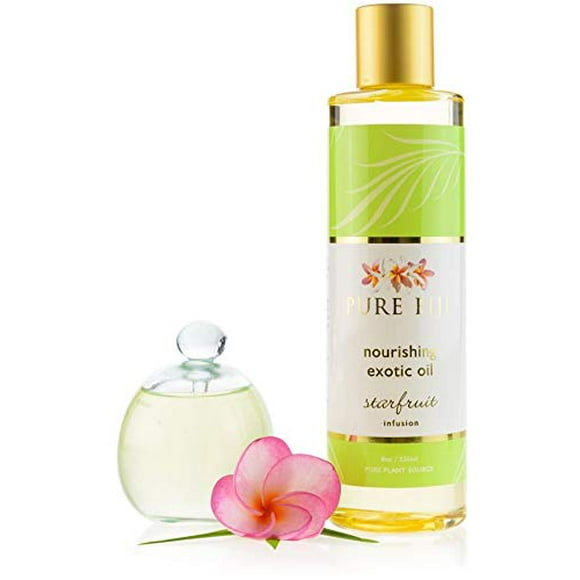 Pure Fiji Nourishing Exotic Oil - Natural Coconut Oil for Bath & SPA with Vitamin E - Body Oil, Massage Oil, Starfruit, 8oz