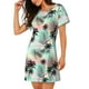 thumbnail image 2 of Easygdp Tropical Summer Palm Camisón de manga corta para mujer, informal, estampado, 2 of 6