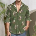 thumbnail image 6 of Birds Wild Ducks Mens Long Sleeve Button Down Shirts, Casual Men's Button Up Shirt with Pocket, 6 of 6