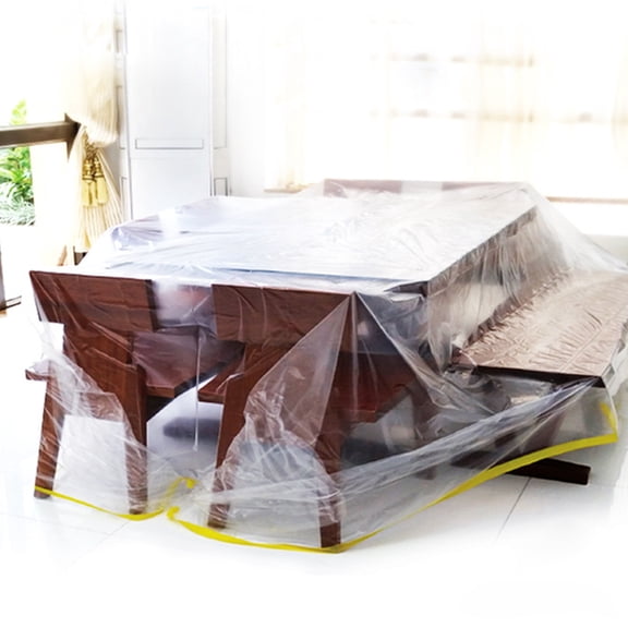 FTVOGUE Dustproof Disposable Gray Sofa Cover, LDPE Plastic Furniture Cover, Multi-functional Furniture For Sofa Home Chairs