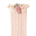 thumbnail image 4 of ZACPNCV Baby Boys Girls Mesh Long Socks Ruffled Cuff Cute Carrot Embroidery Knee High Socks Soft Loose Non Binding Leg Warmer Socks Pink, 4 of 5