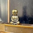 thumbnail image 4 of Tibet Pocket Buddha small monk statue,Brass Buddha Idol Shakyamuni Feng Shui Zen Buddhism Buddhist Gifts Meditation Zen，Car Art Wealth decor, 4 of 8