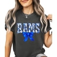 thumbnail image 2 of Rams Blue Floral Bow Shirt for Women & Teens Trendy Team Spirit Sports Fan Graphic Tee Pepper Shirt Adult Small, 2 of 7