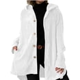 thumbnail image 1 of Chaqueta de Otoño para Mujer con Capucha, Informal, con Botones, Larga, Holgada, de , con Bolsillos. XL, 1 of 7