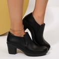 thumbnail image 7 of Pennysue Women's Ankle Boots Black Low Chunky Stacked Heel booties 8M, 7 of 7