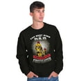 thumbnail image 4 of Best Kind Of Dad Raises a Firefighter Men's Big & Tall Crewneck Sweatshirt Brisco Brands 2X, 4 of 5