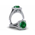 thumbnail image 6 of HeartsAndYou 3ct Natural Emerald Diamond Split Shank Halo Bridal Set Ring 14k REAL White Gold, 6 of 9