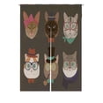 thumbnail image 1 of EREHome Ensemble de Chats hipster de Différentes Races Japonais Noren Rideau Porte Porte Fenêtre de Traitement Rideaux de Lin de Coton Taille de Rideau 85x120 cm, 1 of 1