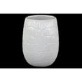 thumbnail image 1 of Vase en Céramique Rond avec Design Lignes Embossées, Grand, Blanc Brillant, 1 of 1