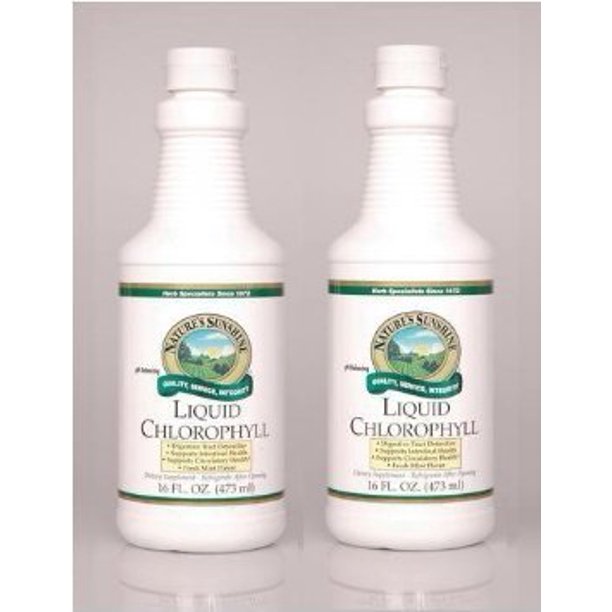 CHLOROPHYLL, LIQUID Dietary Supplement, Kosher (Pack of 2) 16 FL OZ