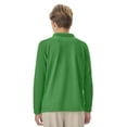 thumbnail image 4 of Classroom School Uniforms Big Kid Long Sleeve Pique Polo CR835Y, S, SS Kelly Green, 4 of 7