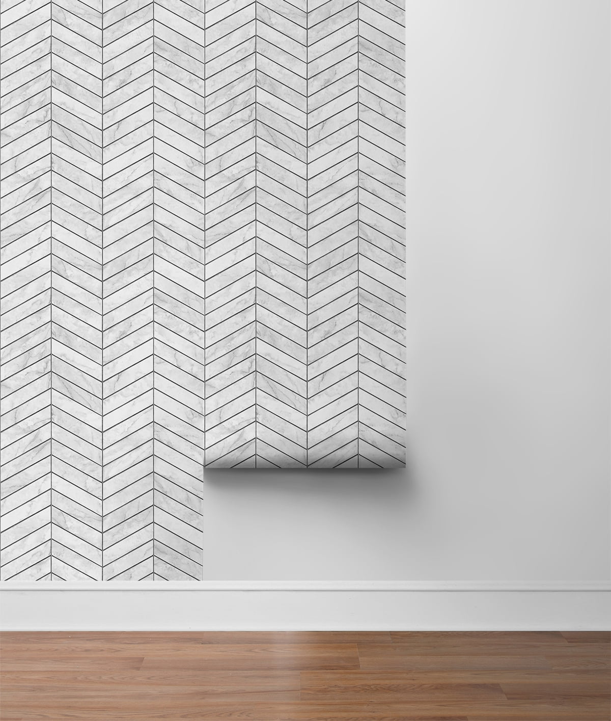 Lillian August Marbled Chevron Peel and Stick Wallpaper
