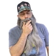 thumbnail image 2 of Extra Long Fake Grey Salt & Pepper Beard w/ Mustache (One Size Fits All), 2 of 2