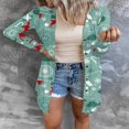 thumbnail image 2 of Lenago Women's Christmas Cardigan Santa Claus Print Cardigan Long Sleeve Cardigan Sweater Coat, 2 of 6