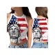 thumbnail image 4 of VISgogo Mujeres Día de la Independencia Tank Tops, Adultos Slim-fit Star amp; Stripe Print Cuello Redondo Crop Tops VISgogo moda, 4 of 5