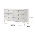 thumbnail image 5 of Cos 58 Inch Modern Wood Dresser with 6 Drawers Metal Handles White Gold, 5 of 6